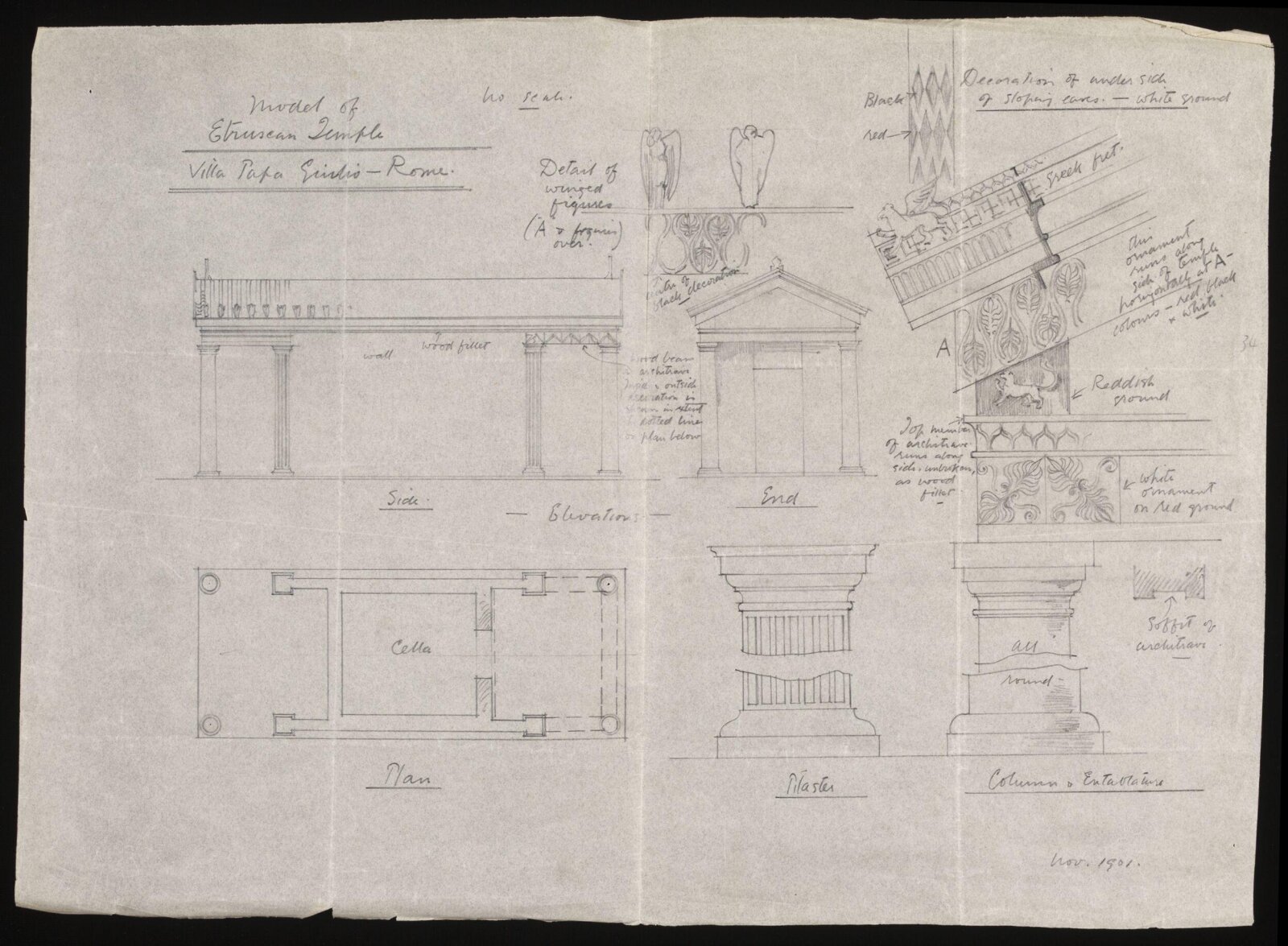 Drawing, Richard Phené Spiers, Nov 1901