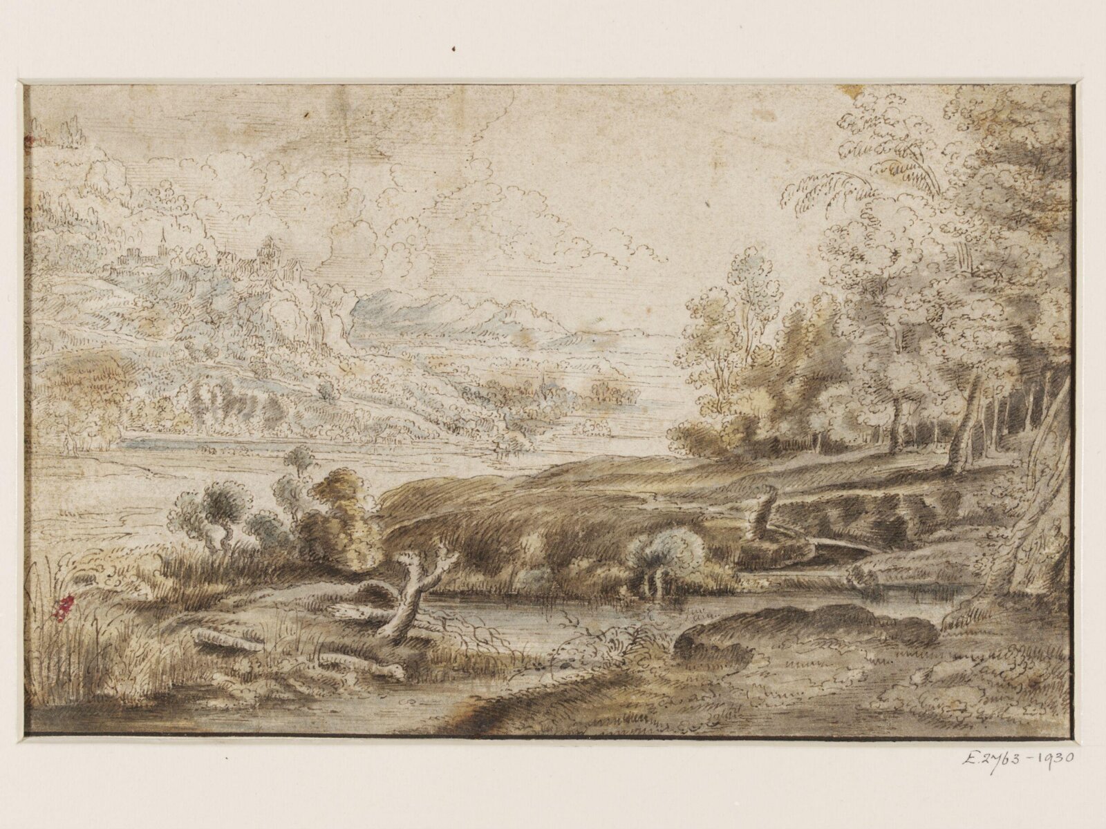 Mountainous River Landscape, attributed to Lucas van Uden, 17th century