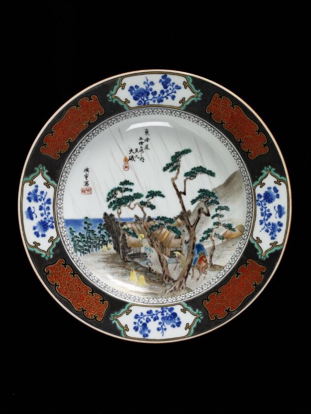 Dish (ca. 1870) by Kaigetsudō Ando