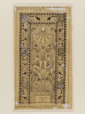 Design for an inlaid wood floor at the South London Fine Art Gallery