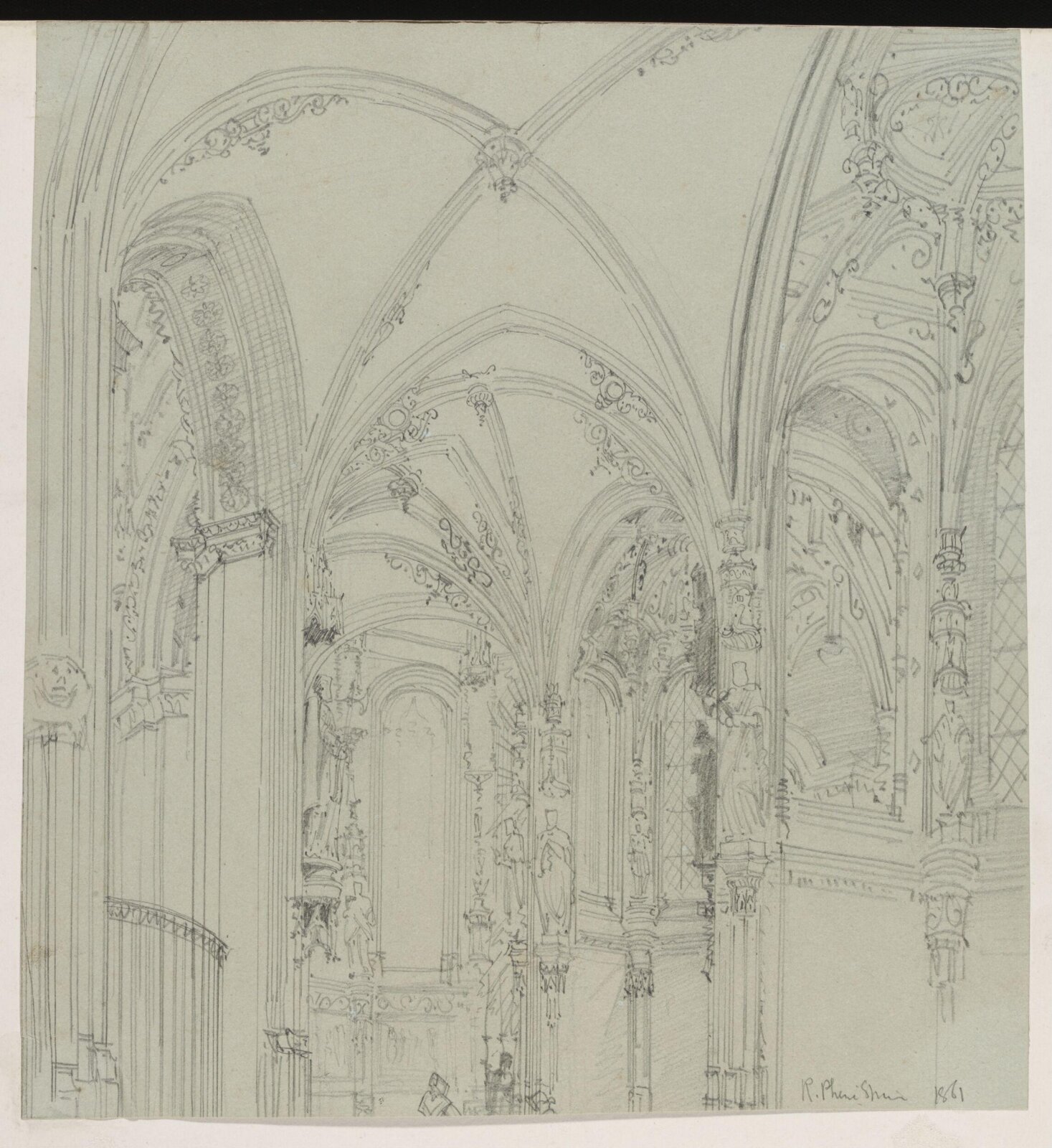 Drawing, Richard Phené Spiers, 1861