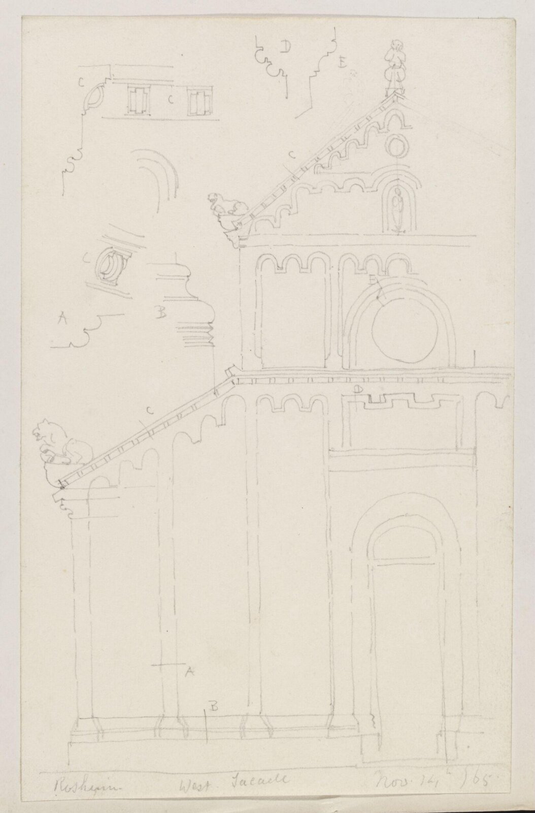 Drawing, Richard Phené Spiers, Nov 14th 1865