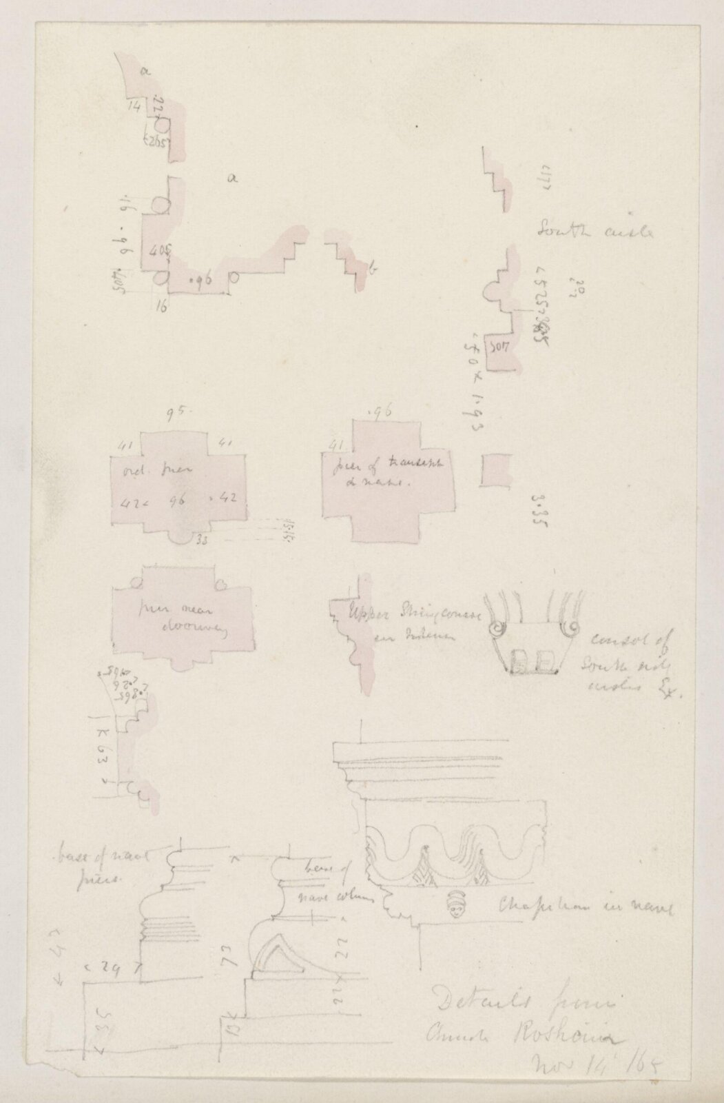Drawing, Richard Phené Spiers, Nov 14th 1865