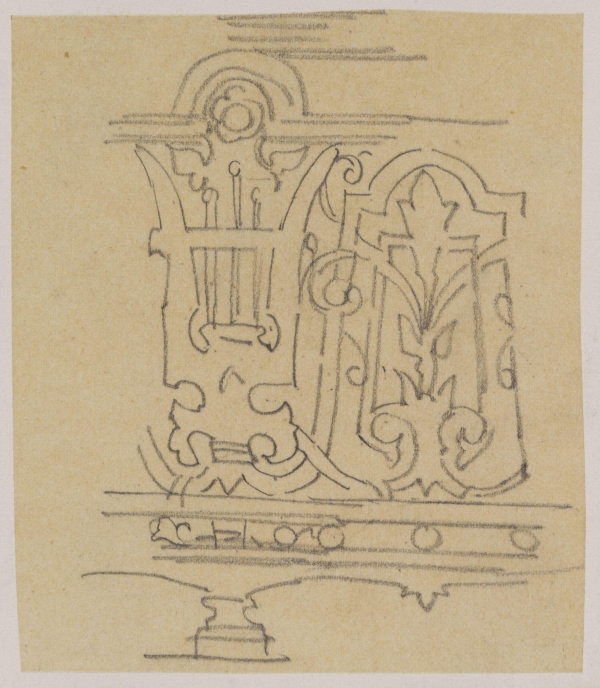 Sketches and tracing of architectural detail, Richard Phené Spiers
