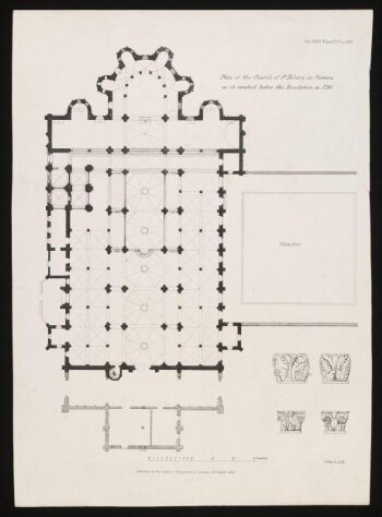 Plan of the Church of St. Hilary at Poitiers as it existed before the Revolution, in 1790