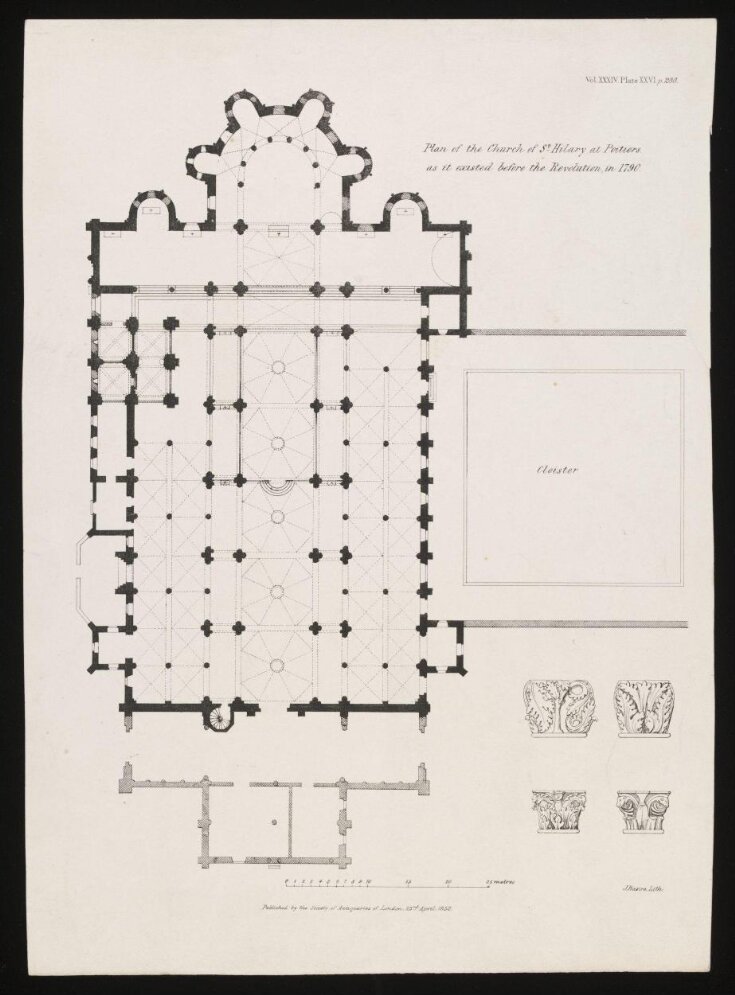 Plan of the Church of St. Hilary at Poitiers as it existed before the Revolution, in 1790 image