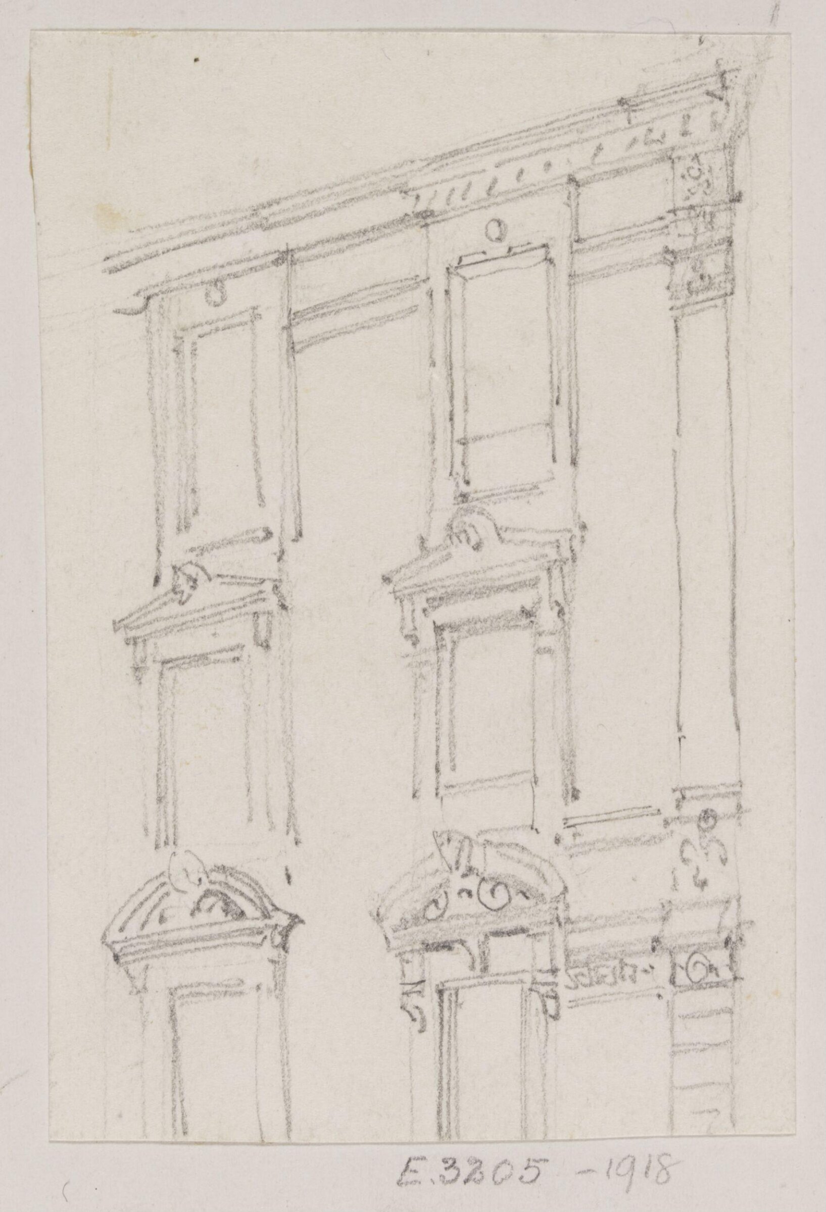 Sketches and tracing of architectural detail, Richard Phené Spiers