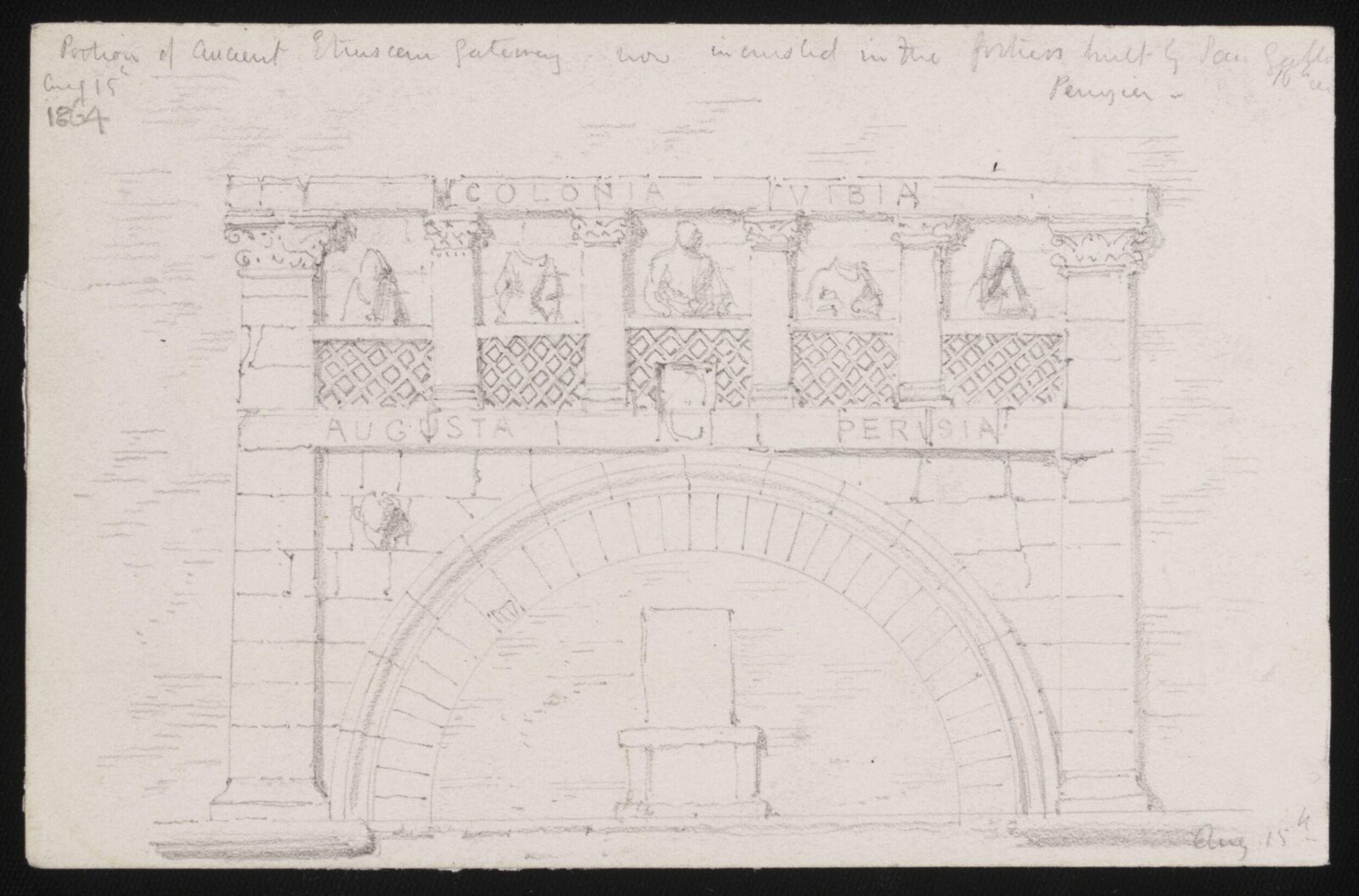 Drawing, Richard Phené Spiers, August 15th 1864