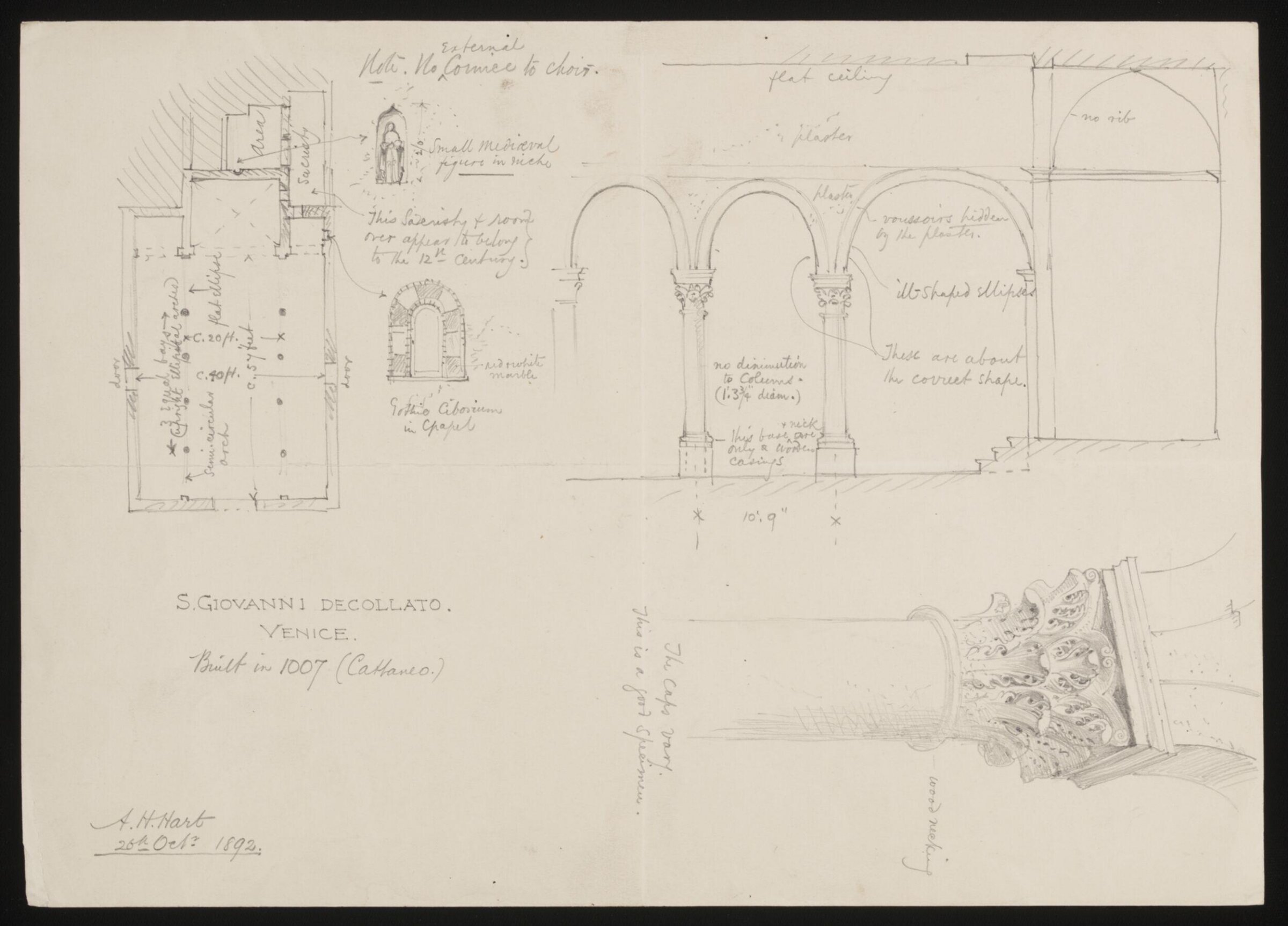 Drawing, A. H. Hart, 26th October 1892