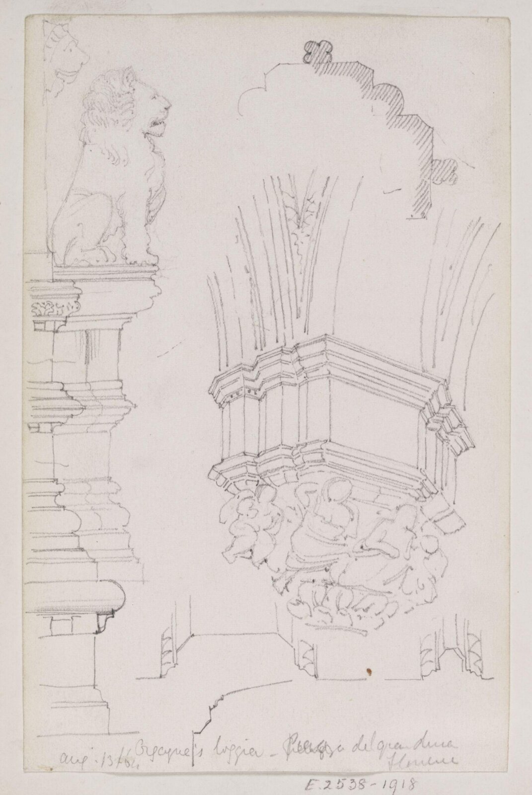 Drawing, Richard Phené Spiers, 13th August 1864