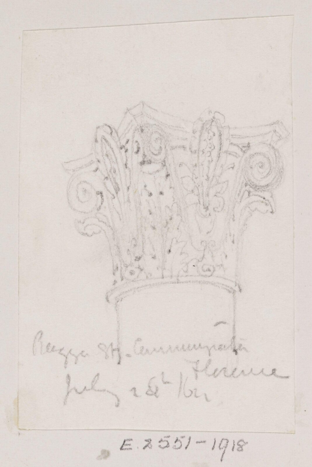 Drawing, Richard Phené Spiers, July 1864