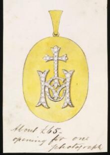Design for a gold locket, set with diamonds, to contain a photograph thumbnail 1