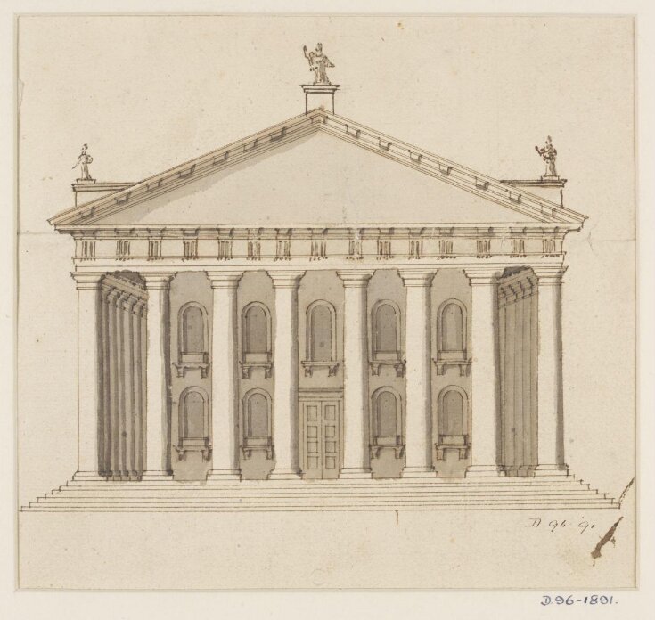 Elevation of a pedimented portico for Capella Universitatis, Oxford top image