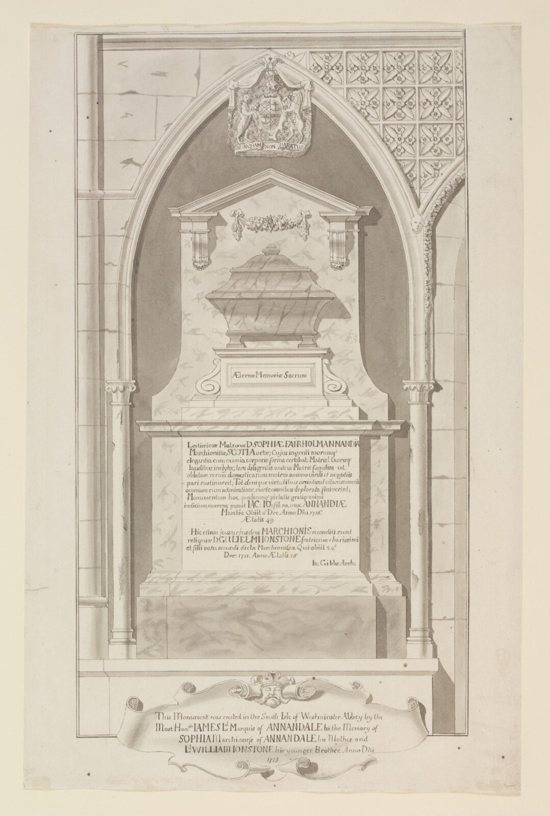 Drawing, James Gibbs, 1720-1749