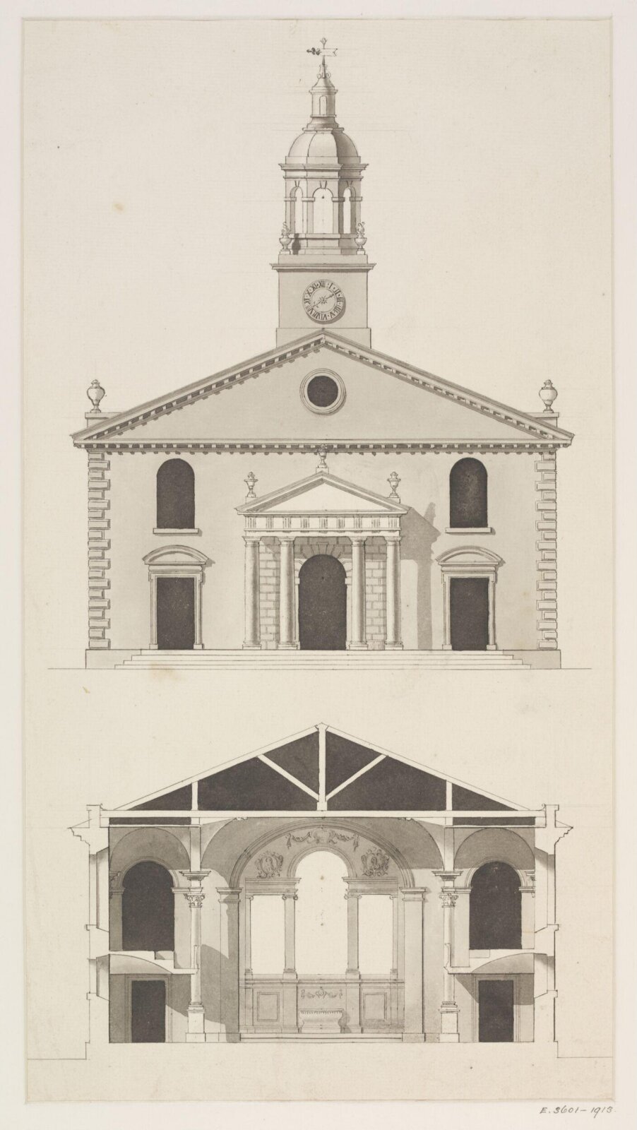 Drawing, James Gibbs, 1721-24