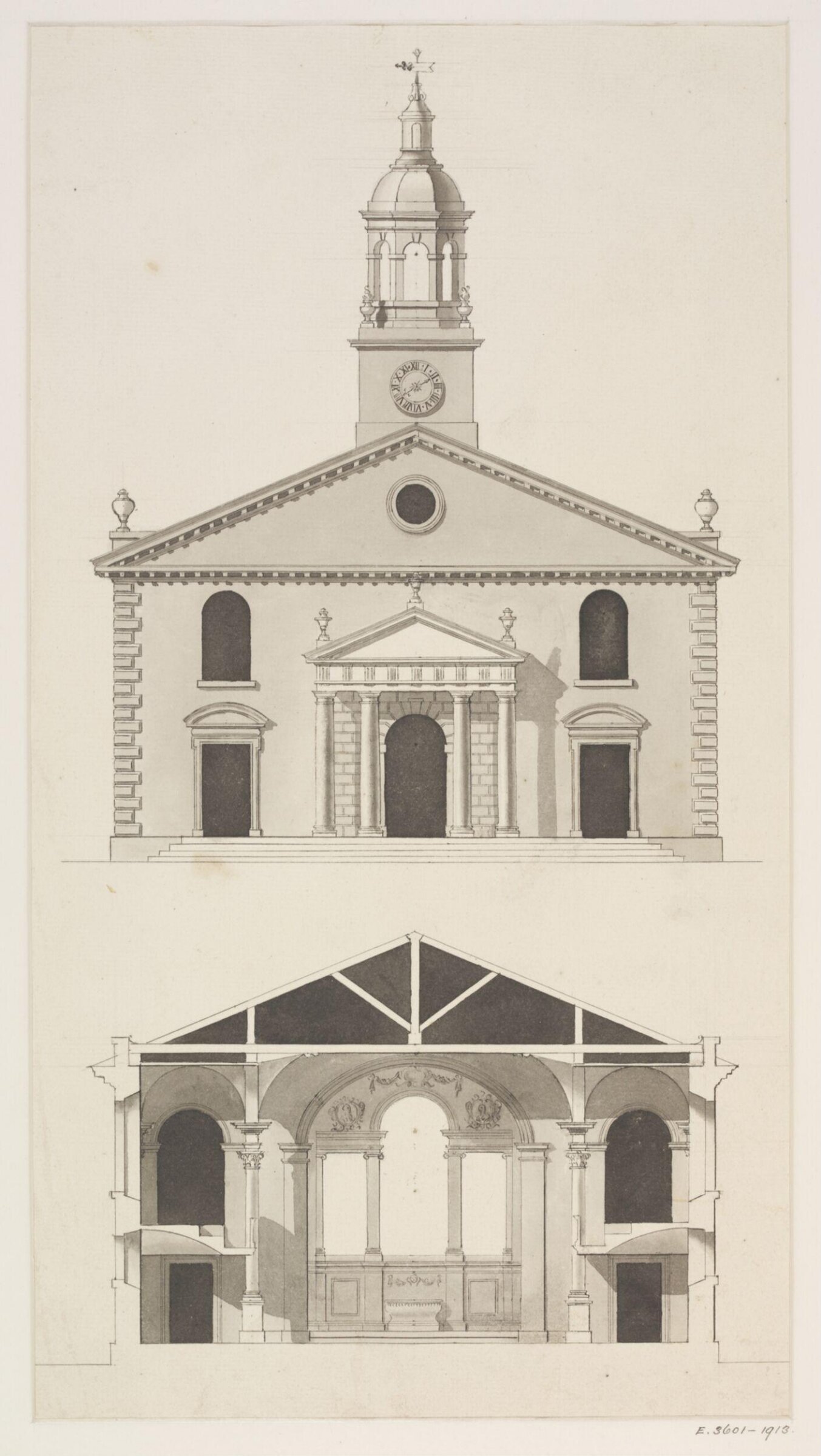 Drawing, James Gibbs, 1721-24