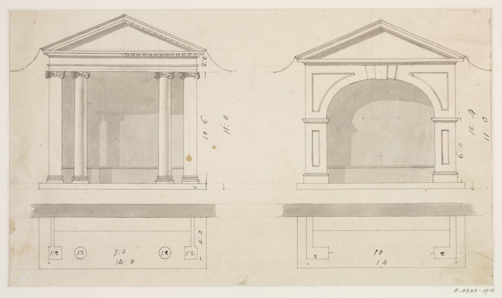 Drawing, James Gibbs, 1700-1754