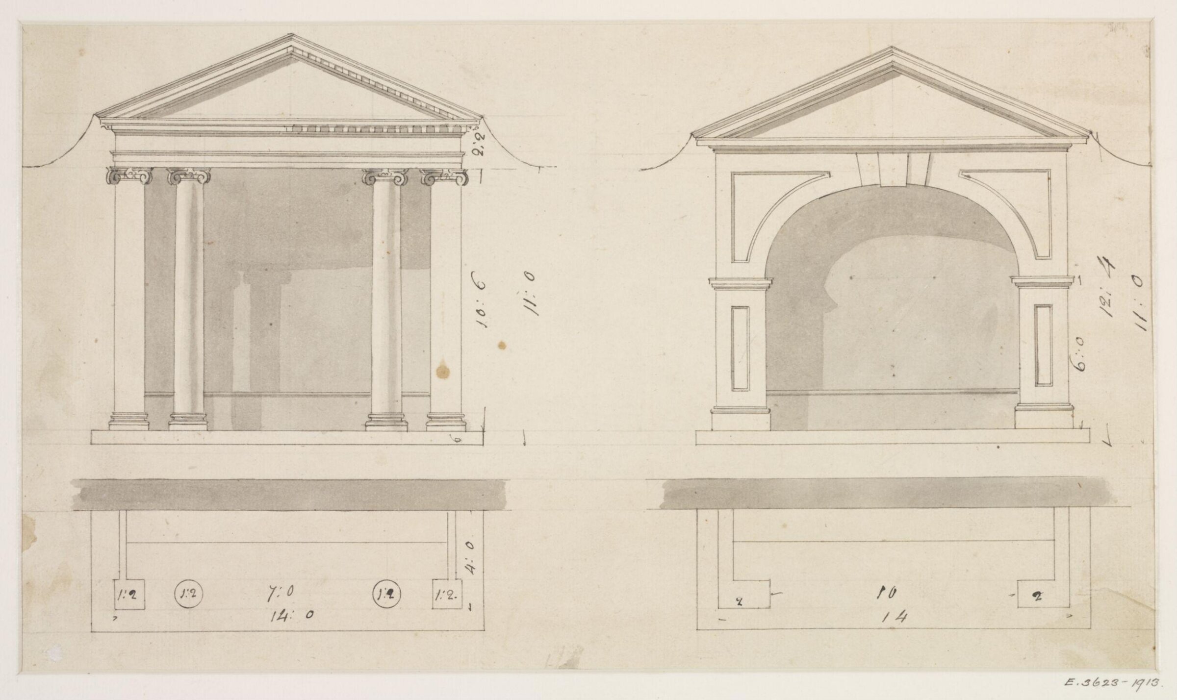 Drawing, James Gibbs, 1700-1754