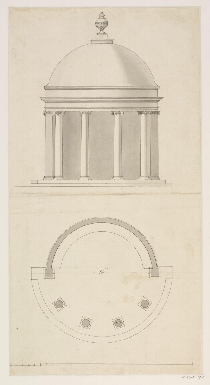 Drawing, James Gibbs, 1700-1754