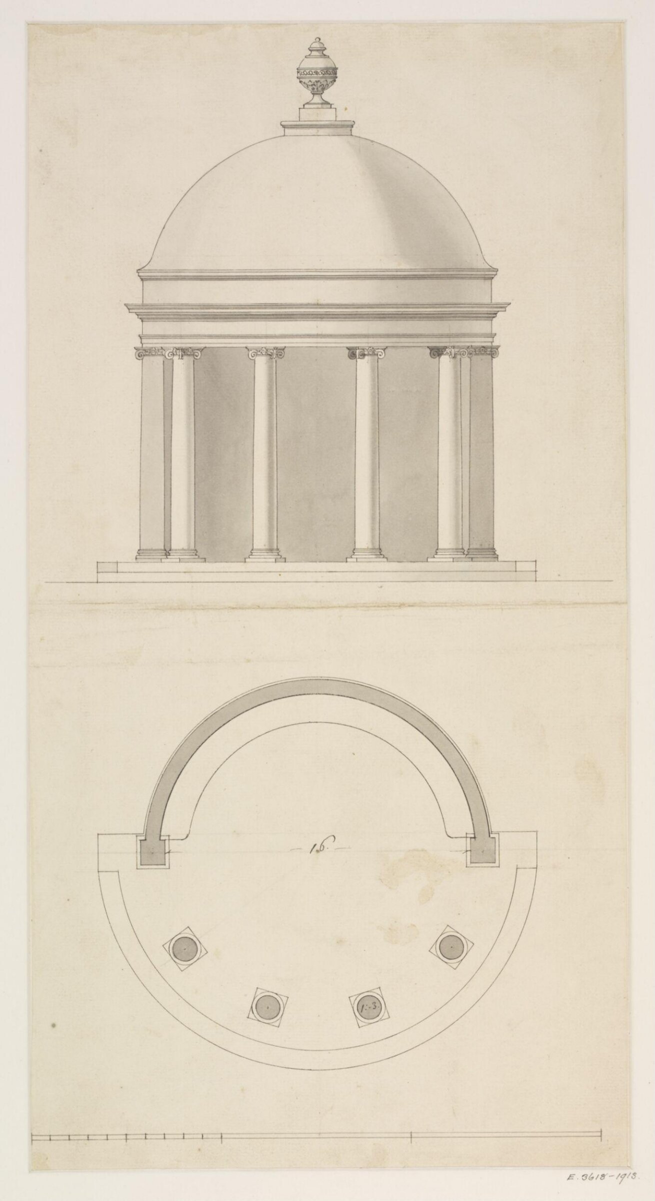 Drawing, James Gibbs, 1700-1754