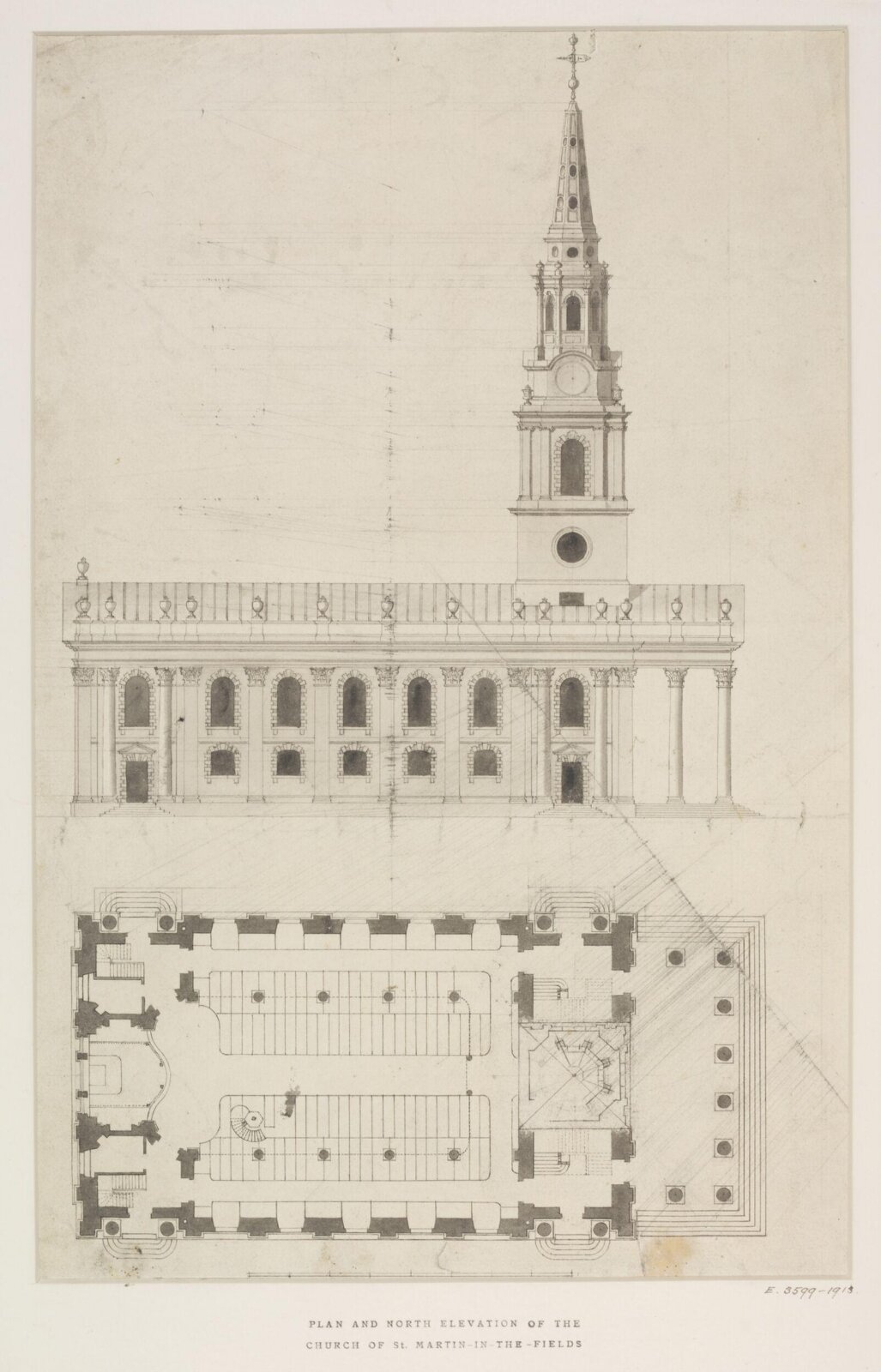 Drawing, James Gibbs, 1720s