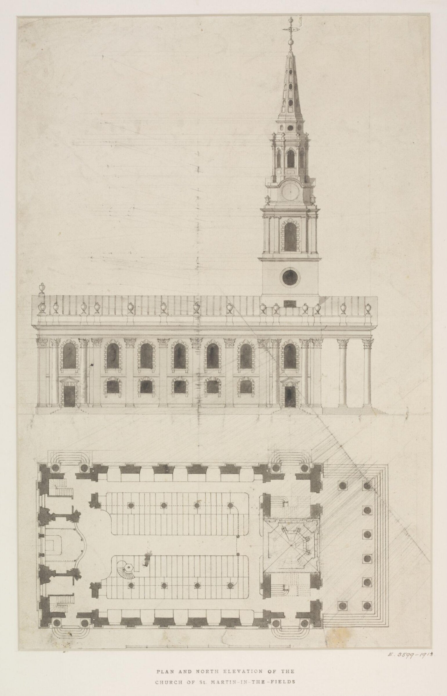 Drawing, James Gibbs, 1720s