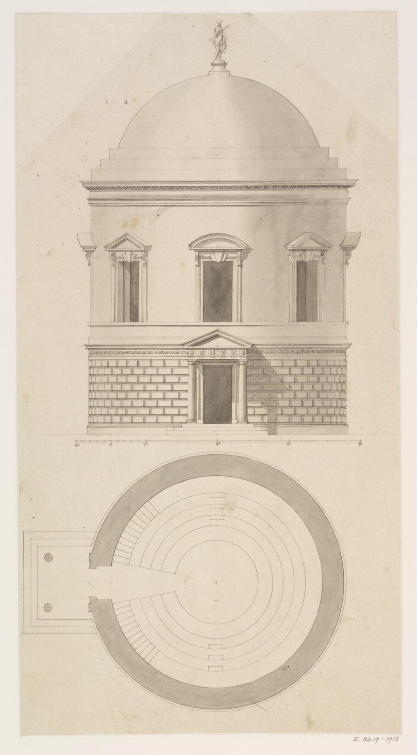 Drawing, James Gibbs, 1700-1754