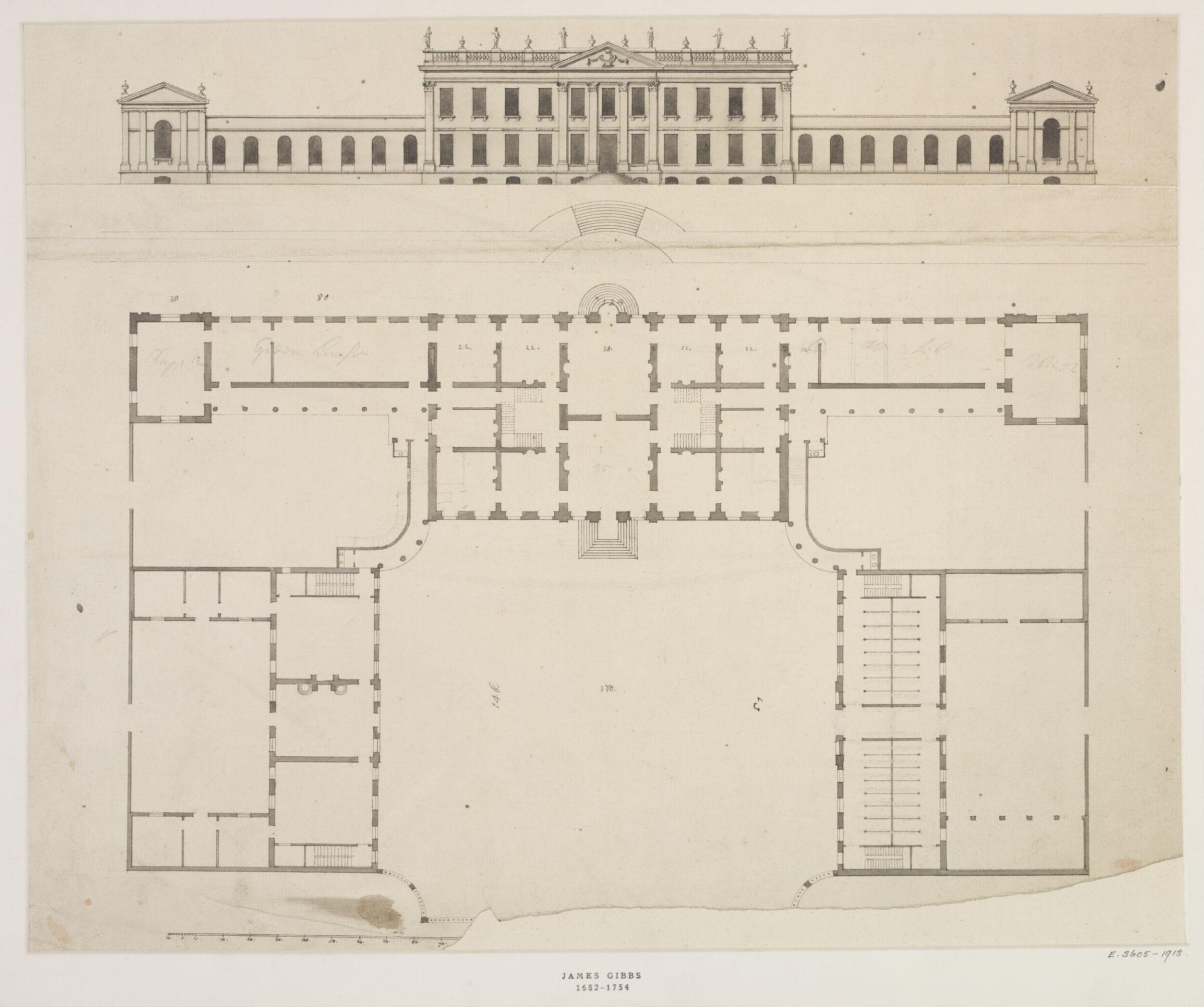 Drawing, James Gibbs, 1700-1754