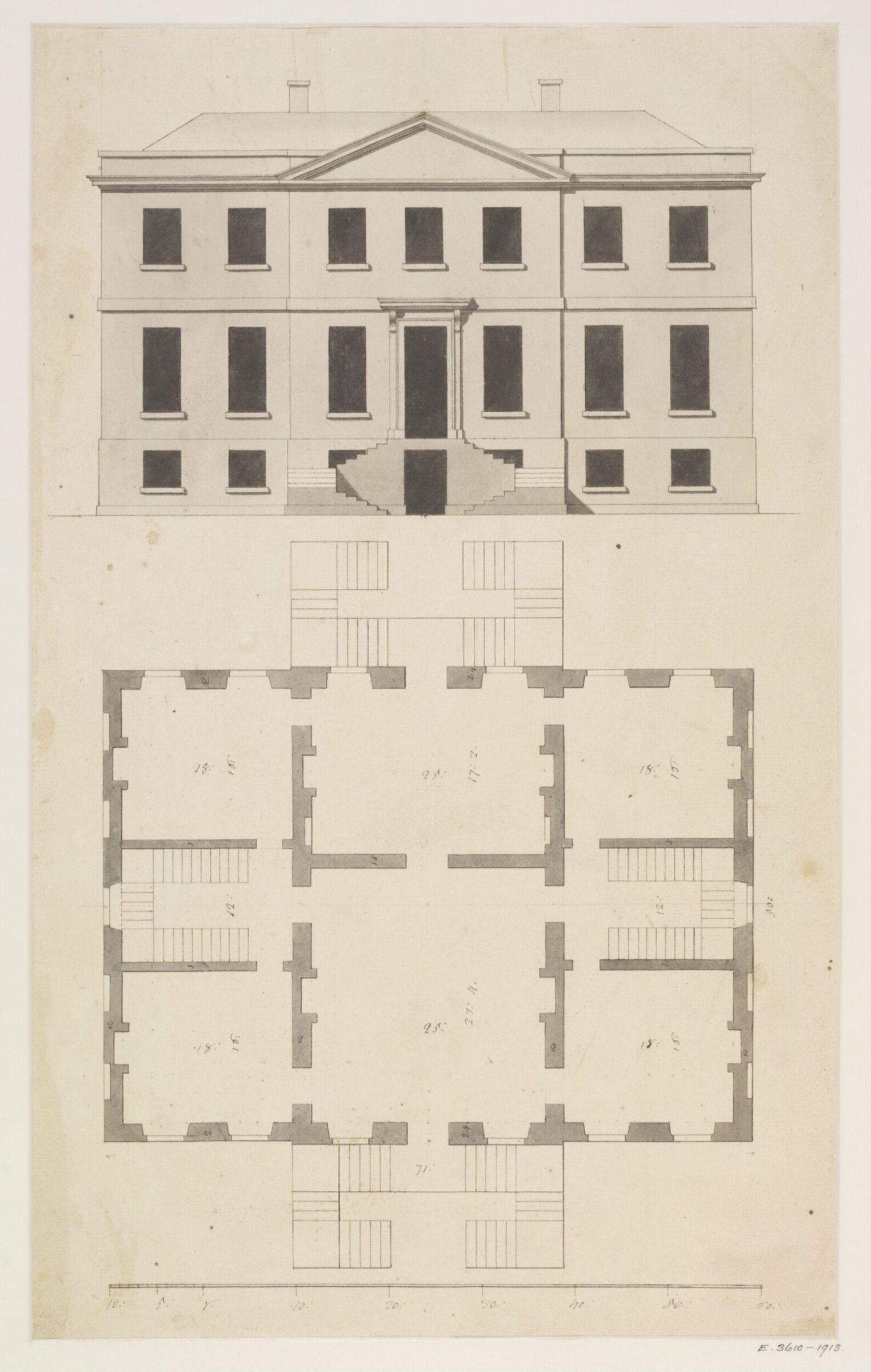 Drawing, James Gibbs, 1700-1754