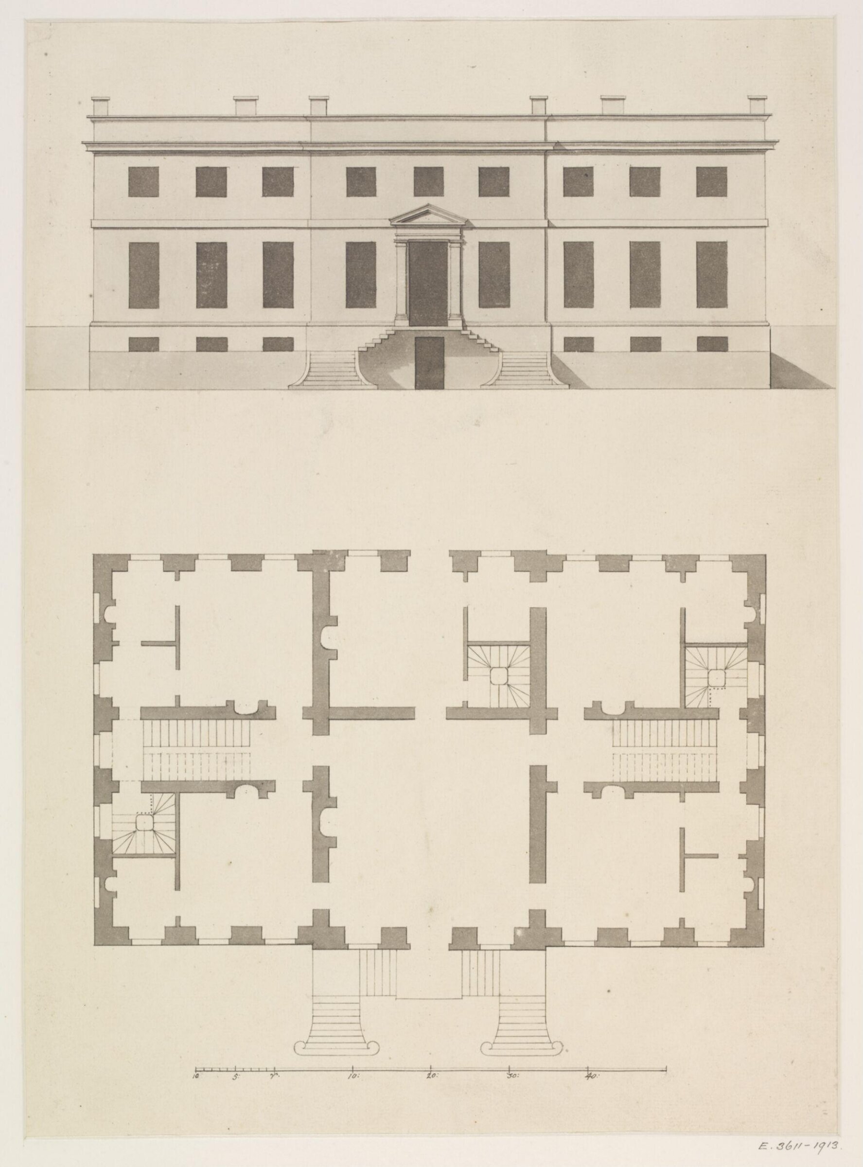 Drawing, James Gibbs, 1700-1754