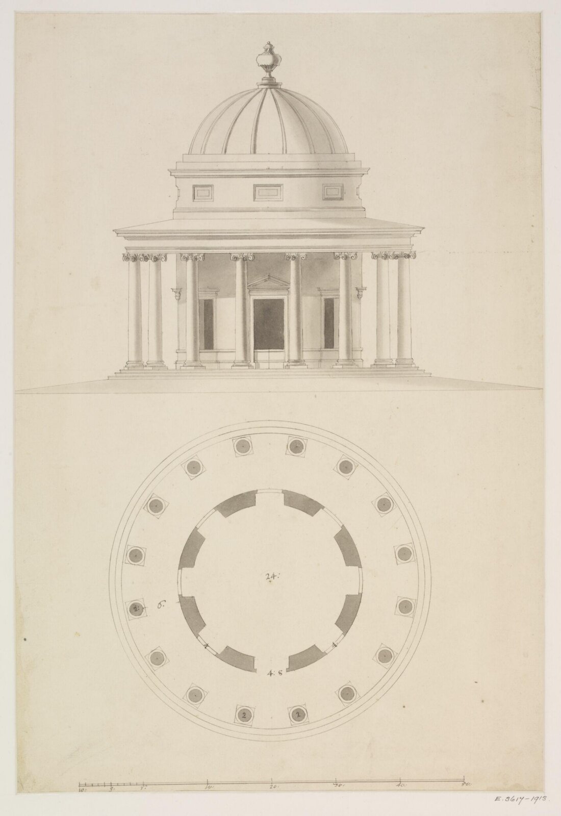 Drawing, James Gibbs, c. 1740