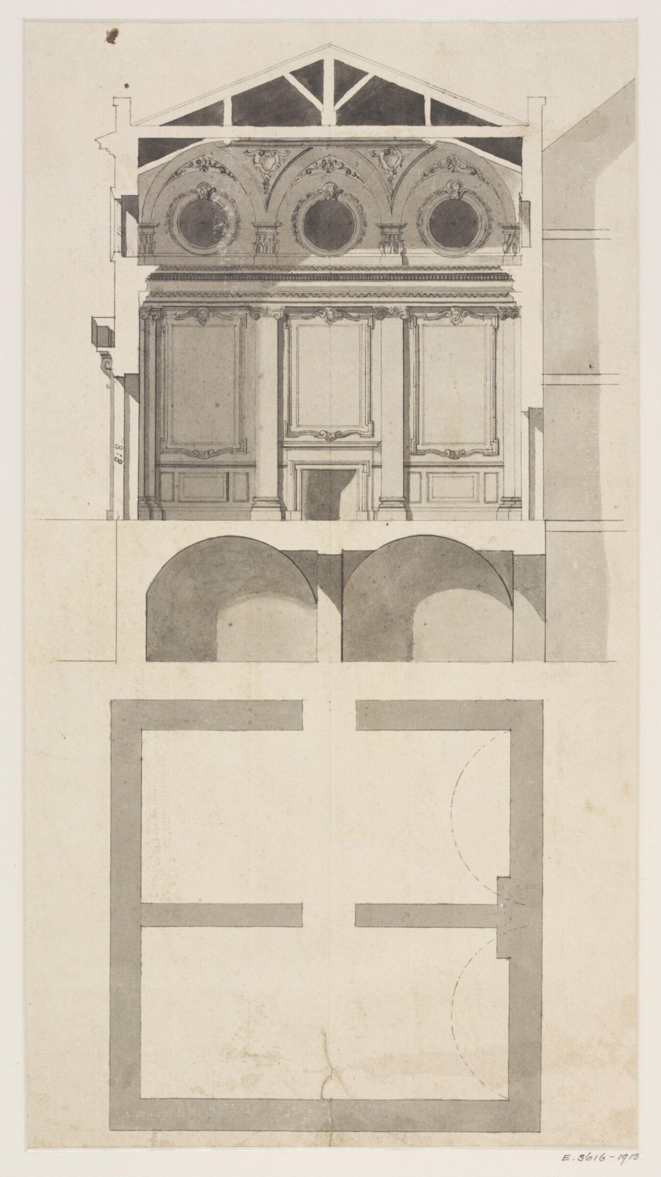 Drawing, James Gibbs, 1700-1754