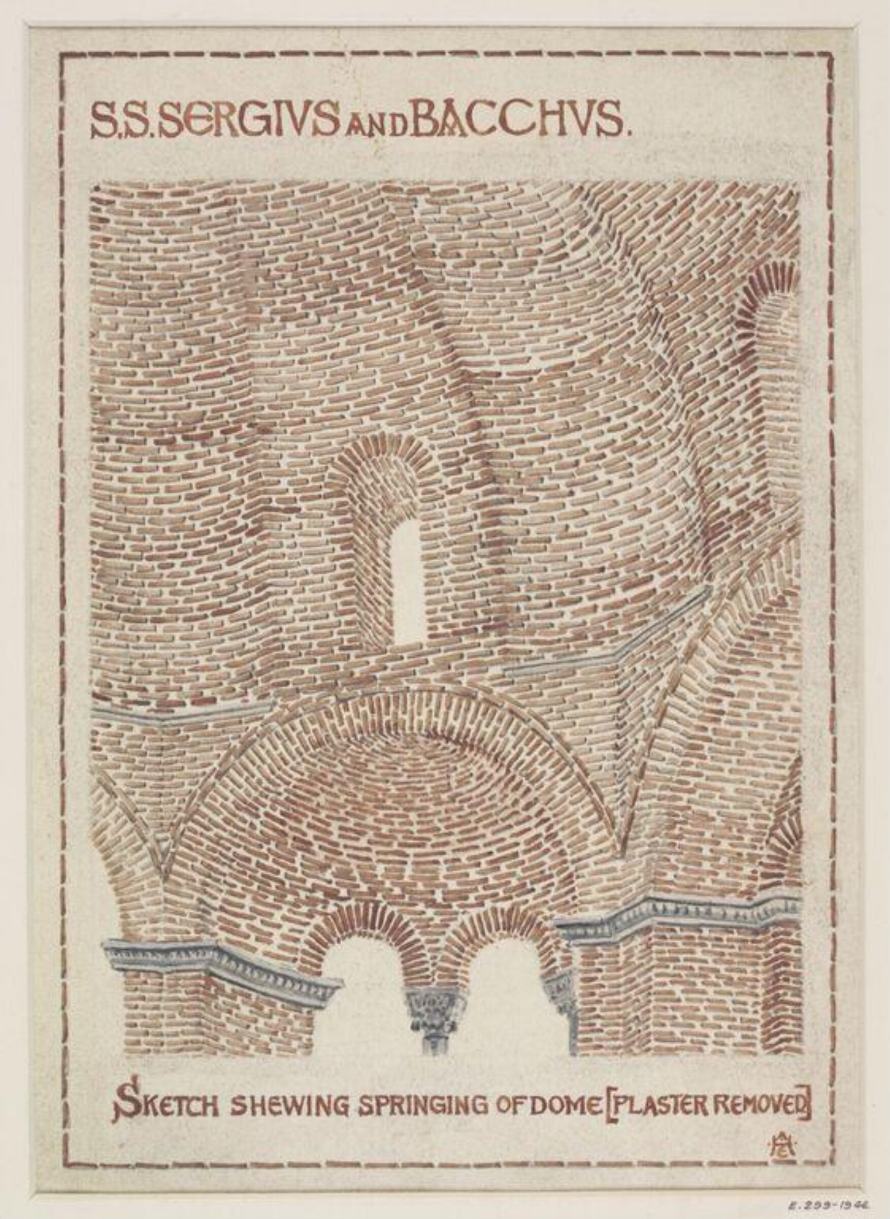 Sketch shewing [sic] springing of dome (plaster removed), Arthur Edward Henderson, 1890-1956