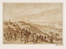 View of Scheveningen with the embarkation of Charles II for England on 23 may 1660 thumbnail 1