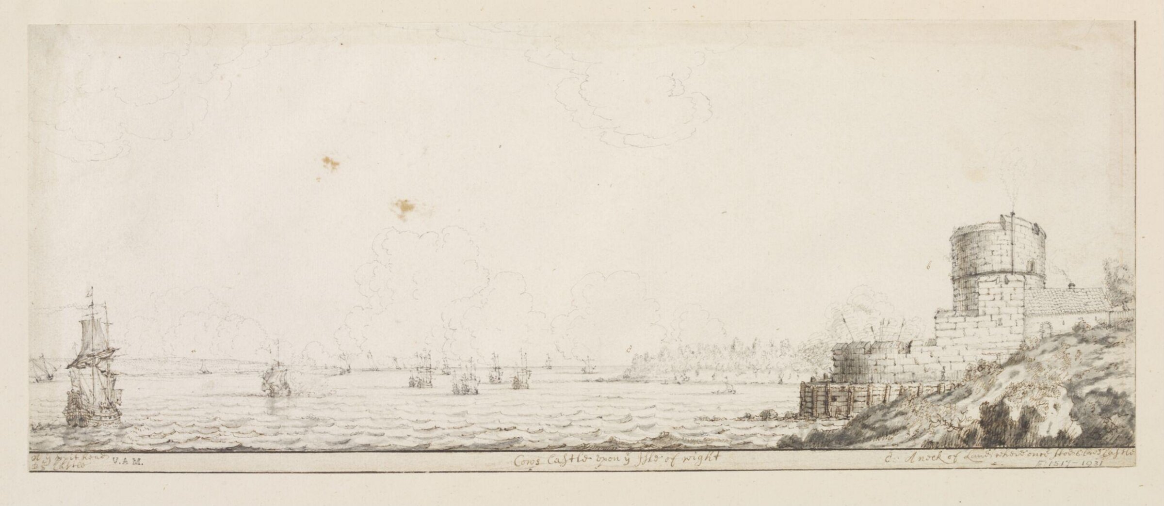Cows Castle on the Isle of Wight, Francis Place, 1675-1700