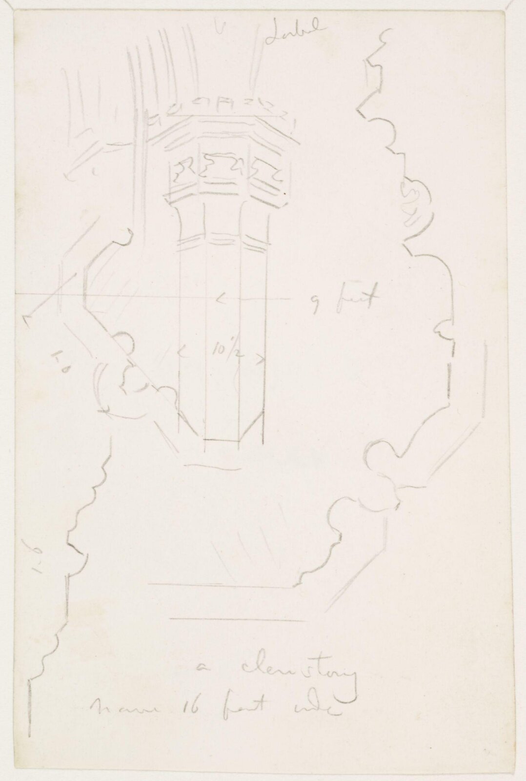 Drawing, A.W.N. Pugin, 1840-52