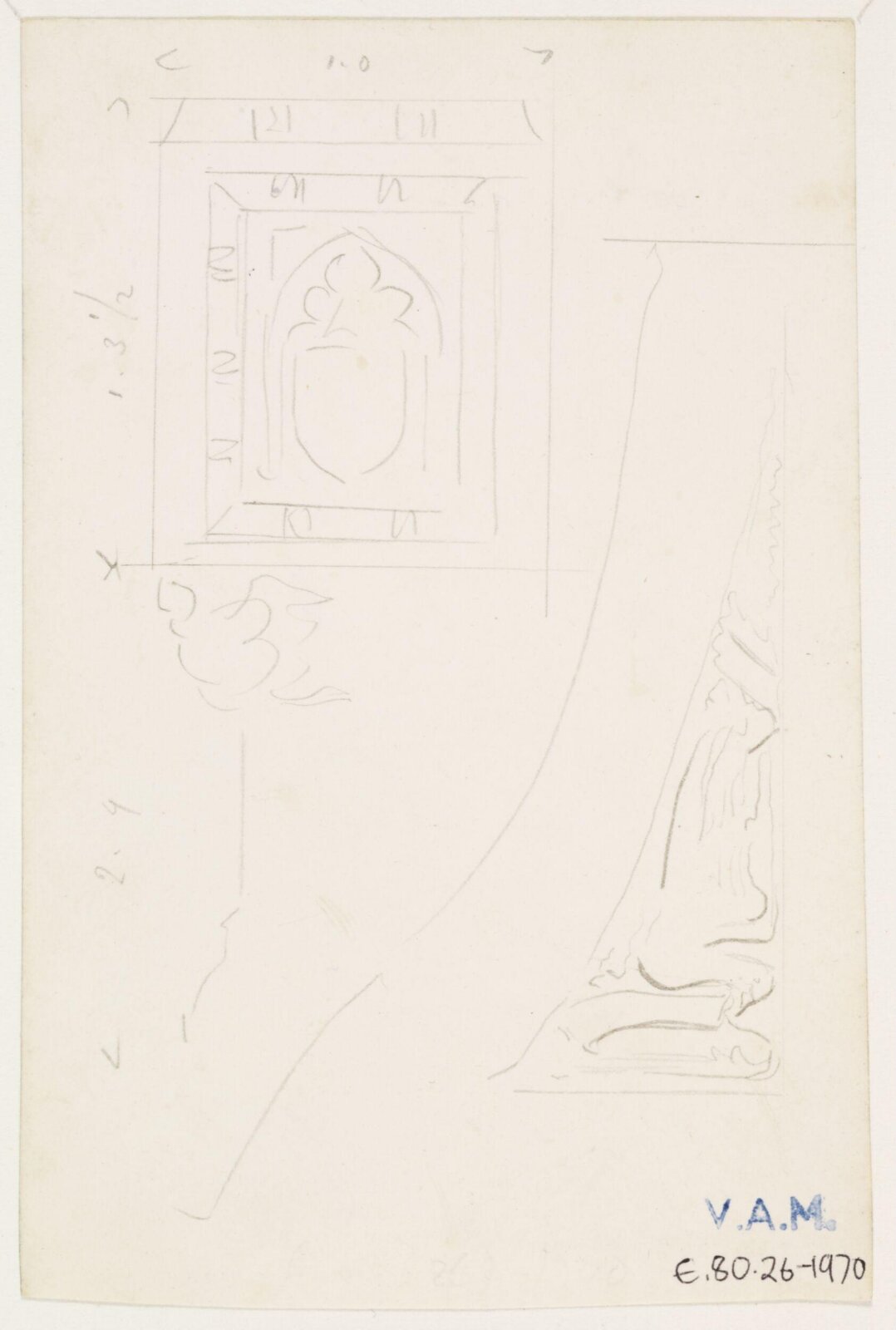 Drawing, A.W.N. Pugin, 1840-52