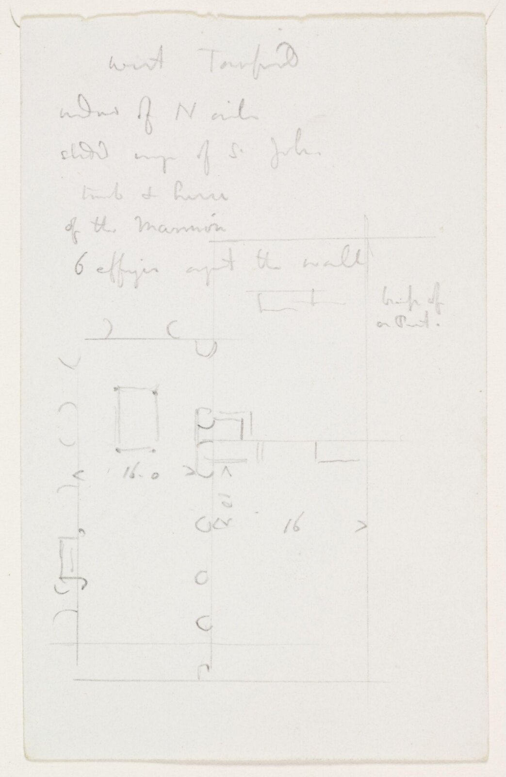 Drawing, A.W.N. Pugin, c. 1833