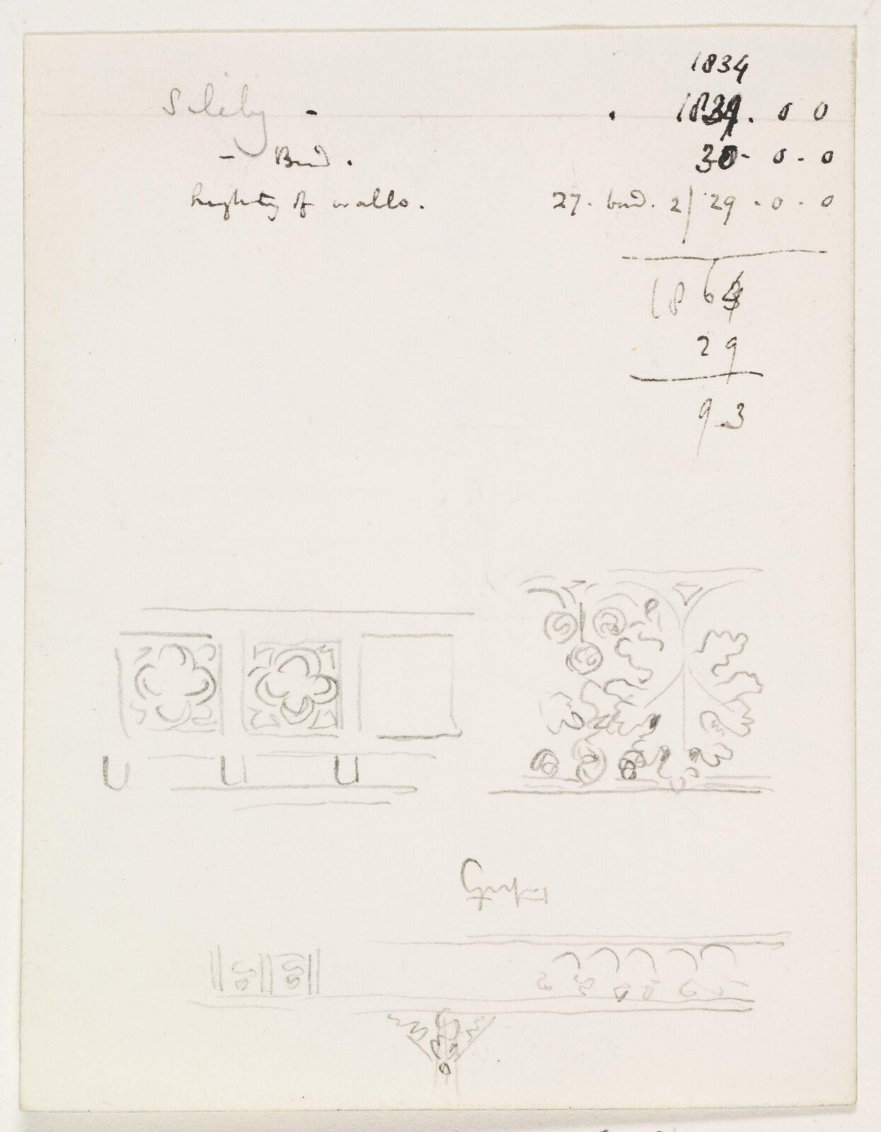 Drawing, A.W.N. Pugin, 1840-52