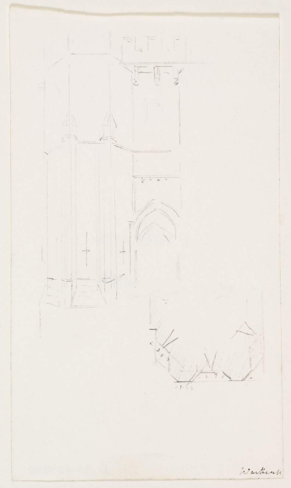 Drawing, A.W.N. Pugin, 1840-52