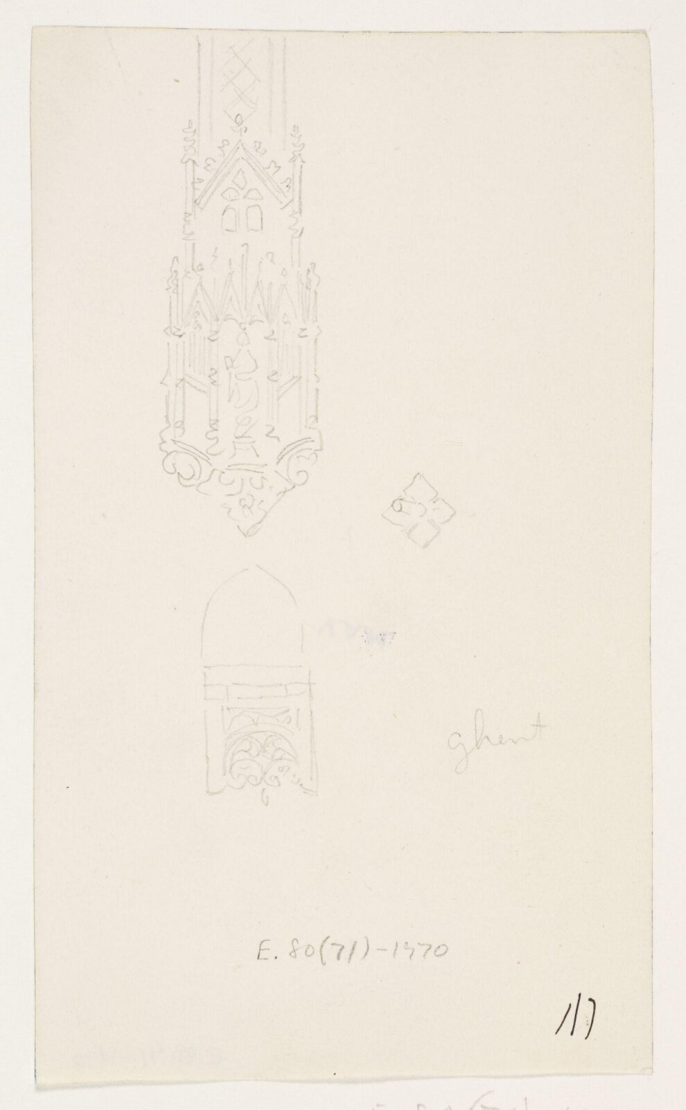 drawing, A.W.N. Pugin, 1850