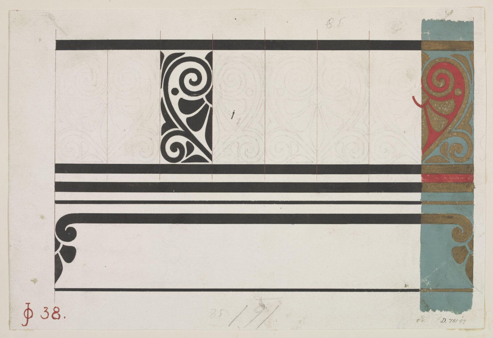 Drawing, Owen Jones, 1809-1874