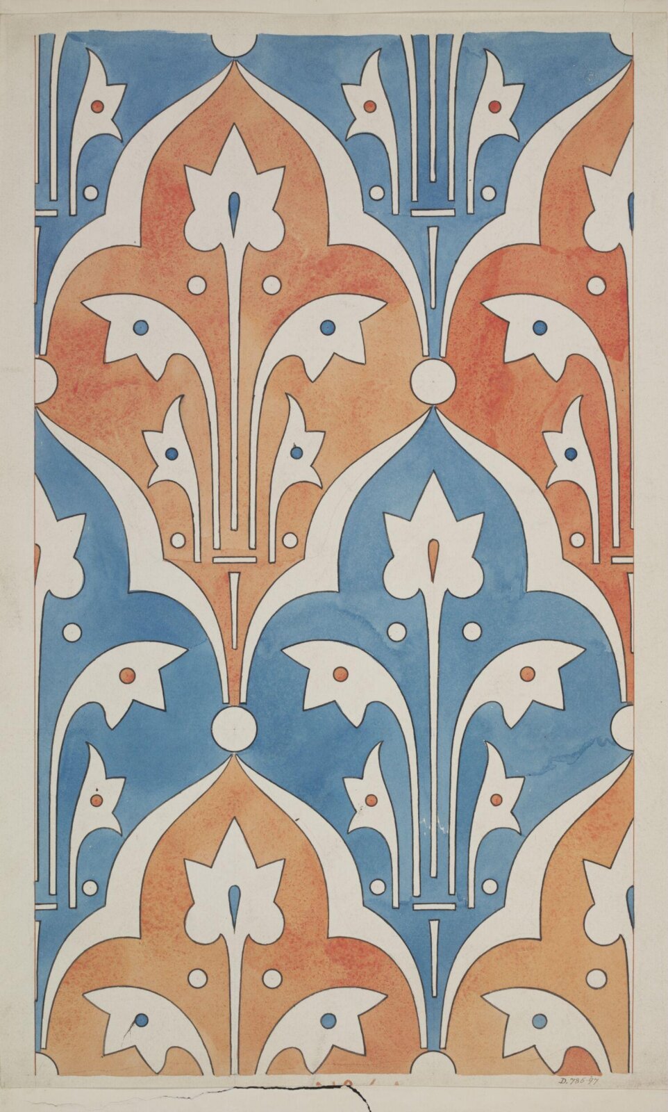 Design for a wallpaper, Owen Jones, 1809 - 1874