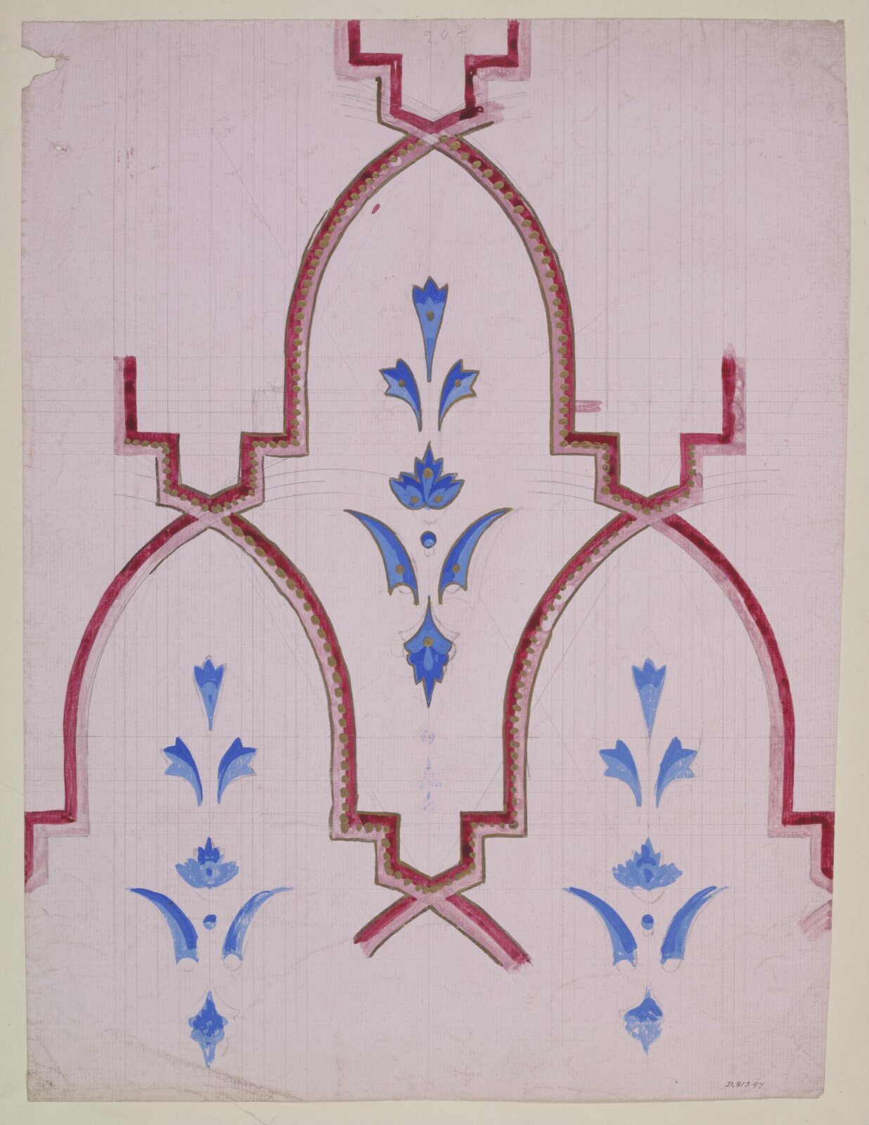 Drawing, Owen Jones, 1809-1874