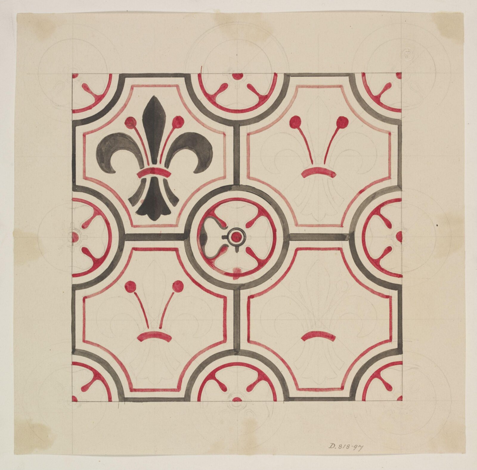 Drawing, Owen Jones, 1809-1874