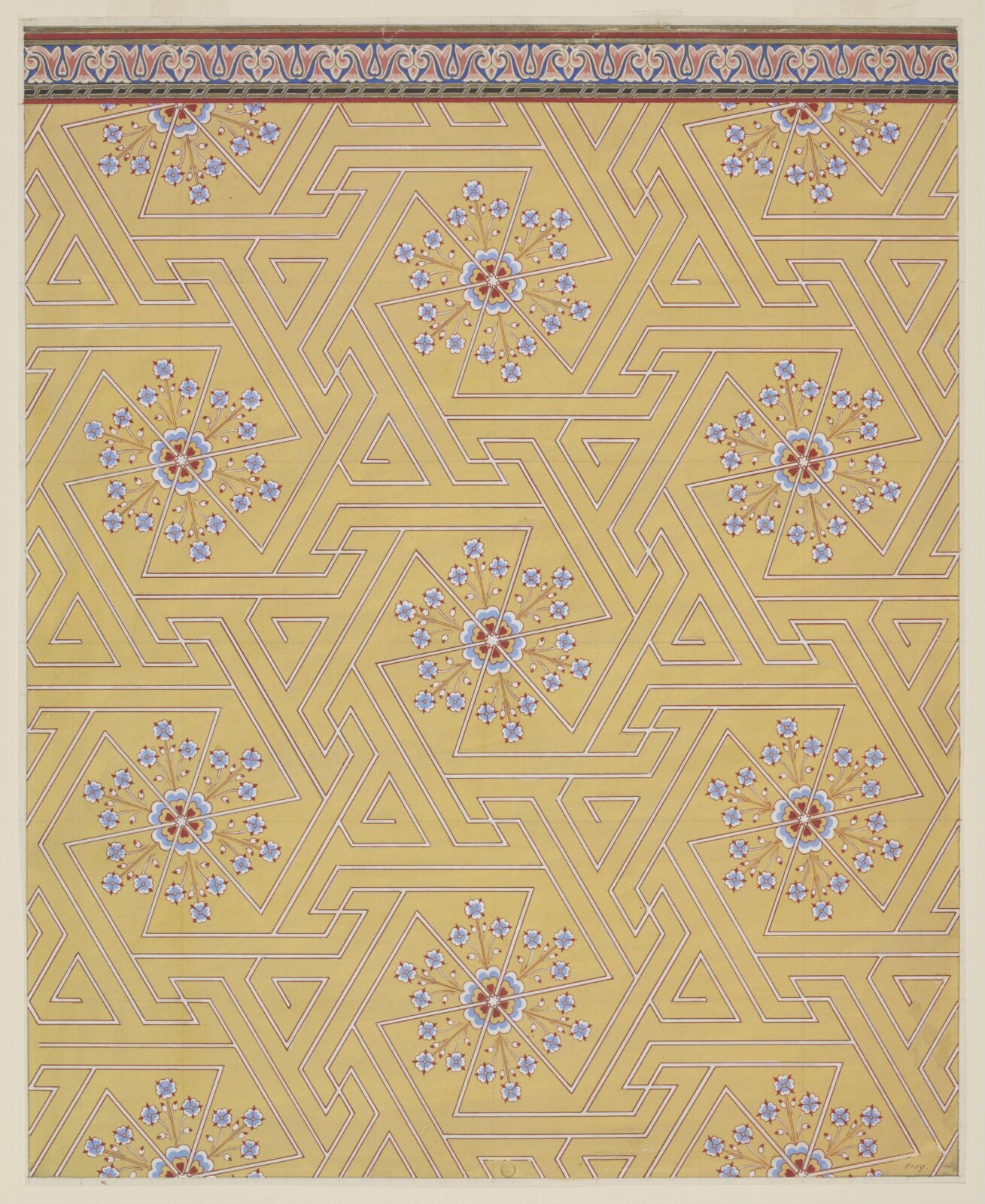 Design for wall decoration., Owen Jones, 1809 - 1874