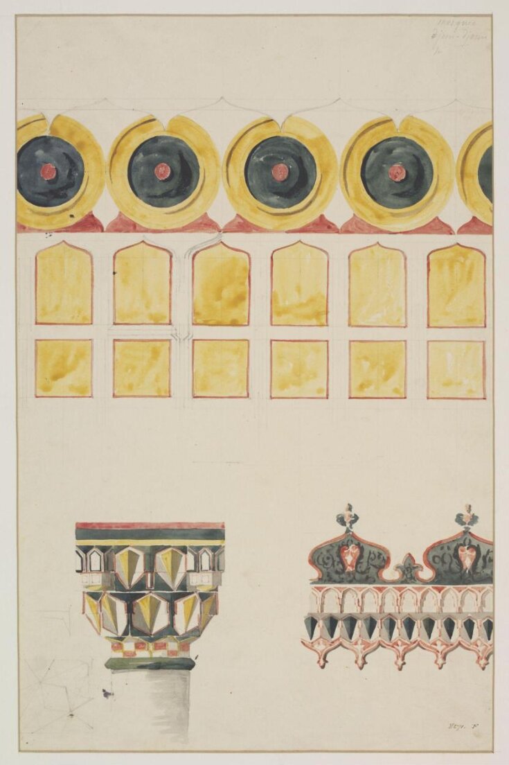 One of a number of plans, elevations and ornaments from the mosque of Suleiman, Constantinople top image