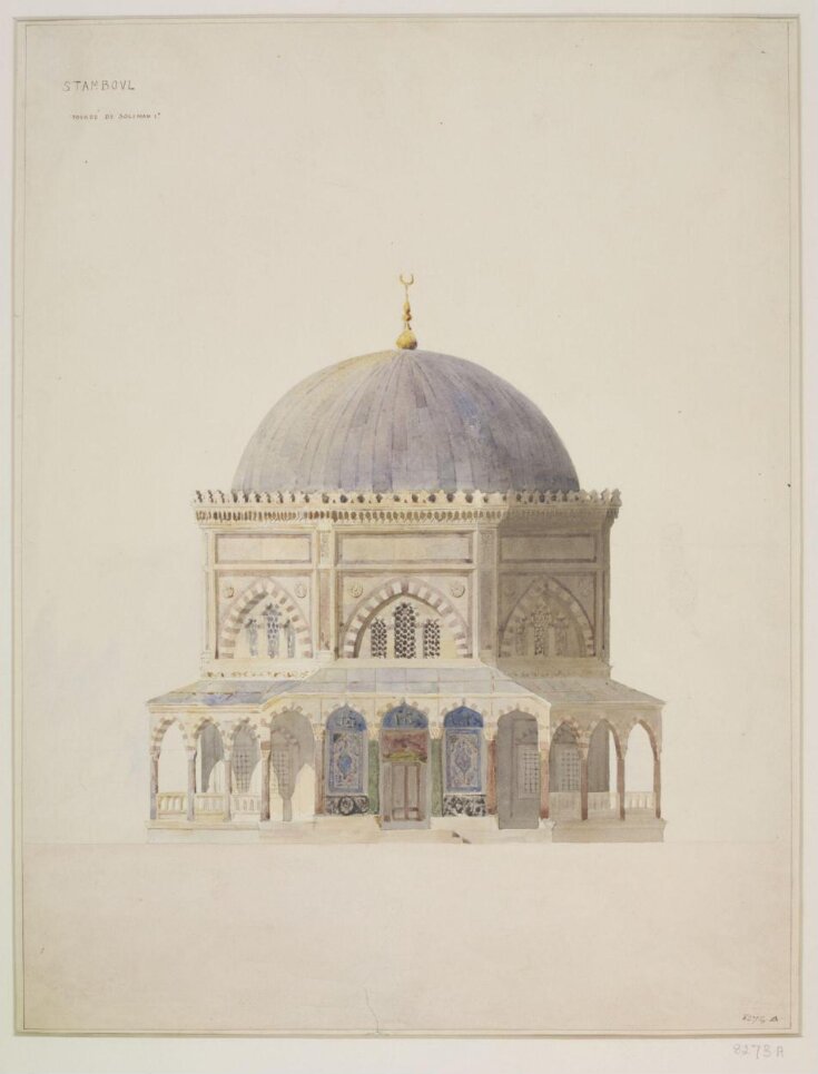 One of a number of plans, elevations and ornaments from the mosque of Suleiman, Constantinople top image