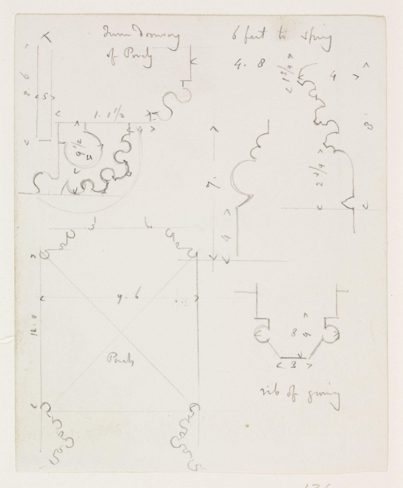 Drawing, A.W.N. Pugin, 1840-52