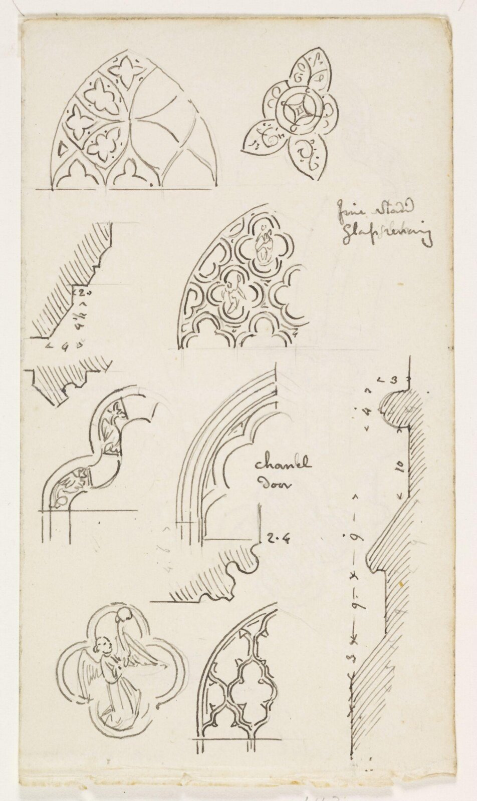 Topographical drawing, A.W.N. Pugin, 1840-52